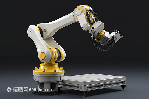 黃白相間的機(jī)械臂 科技與藝術(shù)的完美融合