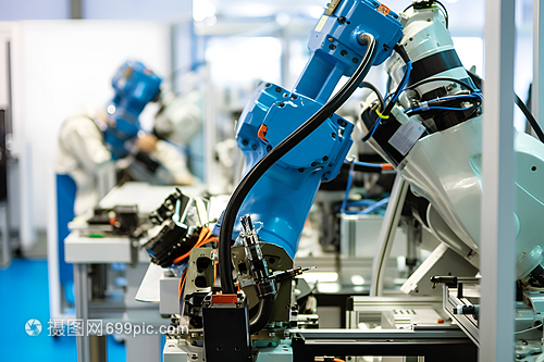工廠內(nèi)的機(jī)械臂 現(xiàn)代制造業(yè)的智能引擎